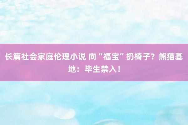 长篇社会家庭伦理小说 向“福宝”扔椅子？熊猫基地：毕生禁入！