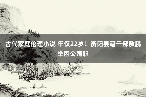 古代家庭伦理小说 年仅22岁！衡阳县籍干部敖鹏举因公殉职