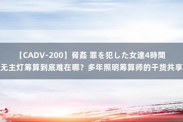 【CADV-200】脅姦 罪を犯した女達4時間 无主灯筹算到底难在哪？多年照明筹算师的干货共享