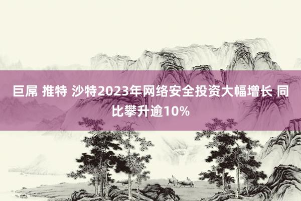 巨屌 推特 沙特2023年网络安全投资大幅增长 同比攀升逾10%