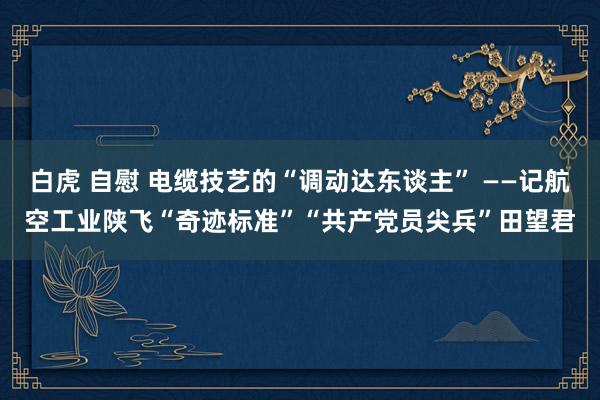 白虎 自慰 电缆技艺的“调动达东谈主” ——记航空工业陕飞“奇迹标准”“共产党员尖兵”田望君