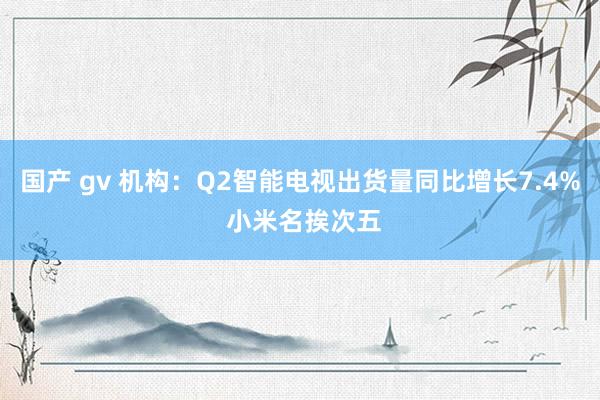 国产 gv 机构：Q2智能电视出货量同比增长7.4% 小米名挨次五