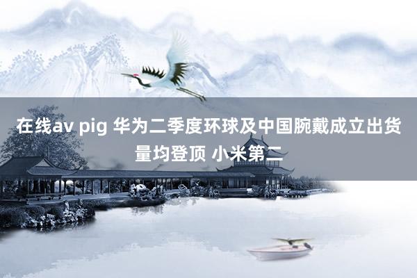 在线av pig 华为二季度环球及中国腕戴成立出货量均登顶 小米第二