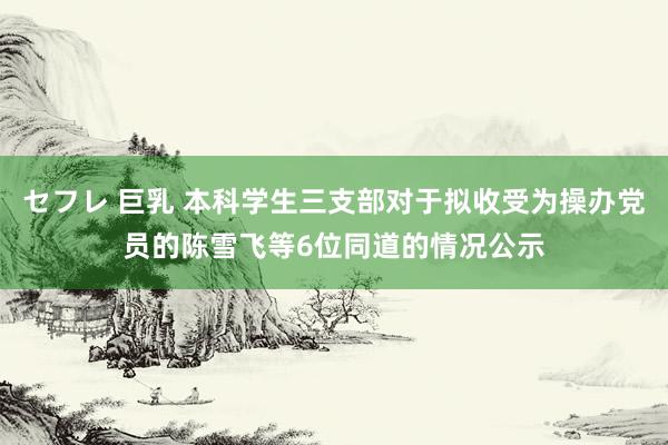 セフレ 巨乳 本科学生三支部对于拟收受为操办党员的陈雪飞等6位同道的情况公示