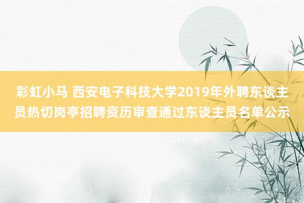 彩虹小马 西安电子科技大学2019年外聘东谈主员热切岗亭招聘资历审查通过东谈主员名单公示